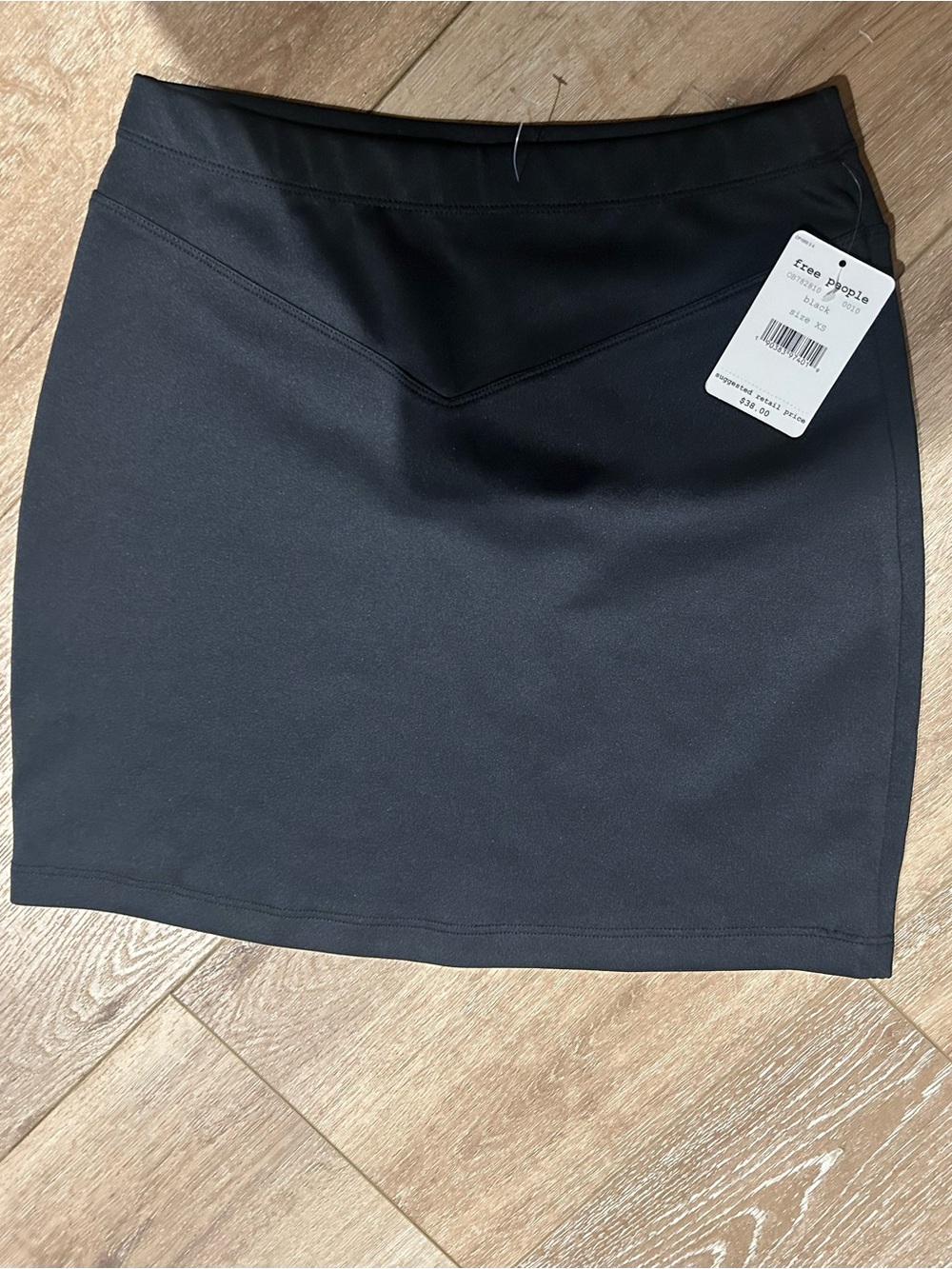 Free People Black Stretch Pencil Mini Skirt